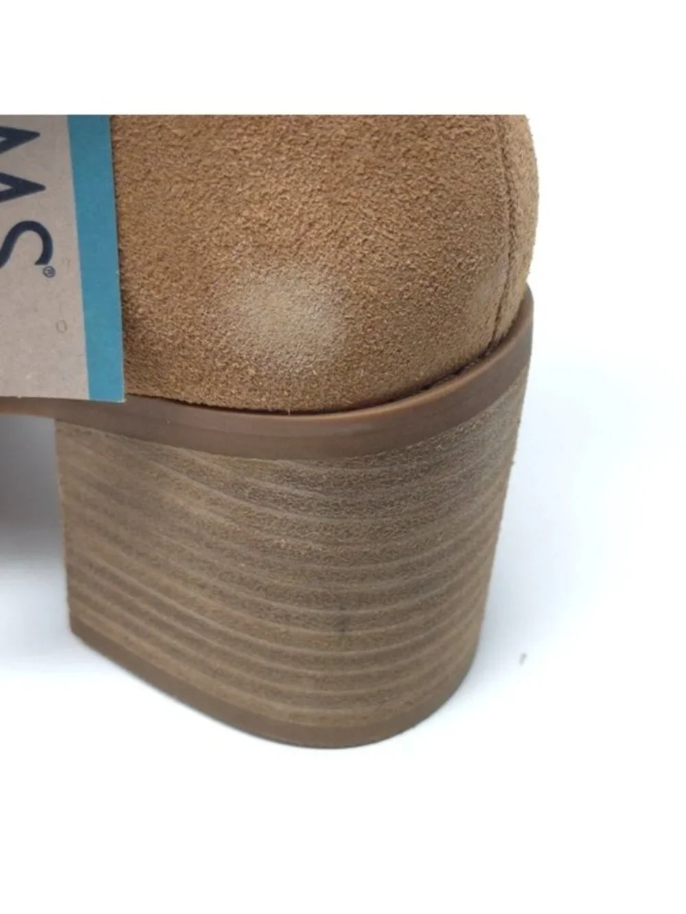 TOMS Evelyn Brown Suede Stacked Heel Ankle Boots 6M - Picture 8 of 12